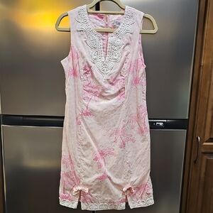 Lilly Pulitzer White Label Vintage Pink and White Shift Dress